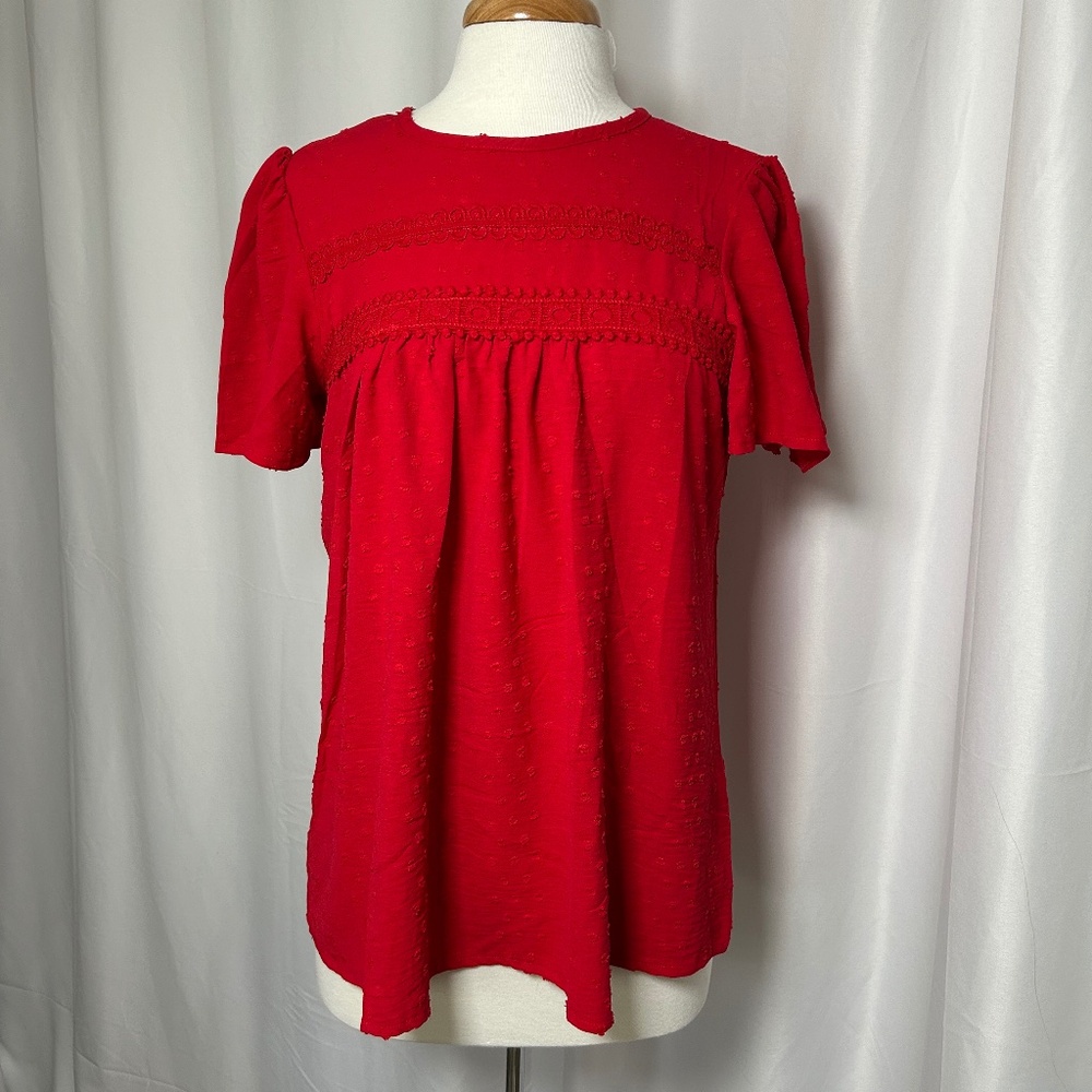 FALECHAY RED BLOUSE - SIZE LARGE